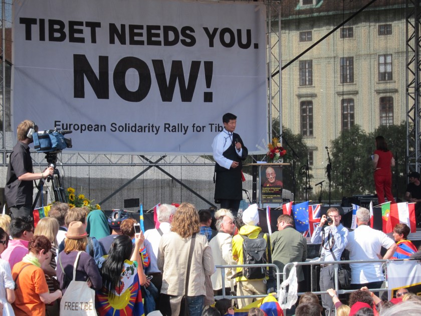 Sikyong Dr Lobsang Sangay addressing at the Europe Solidarity Rally for Tibet in Vienna, Ausitra