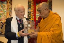 Robert Ford presented with ICT's Light of Truth award by His Holiness the Dalai Lama in April 2013