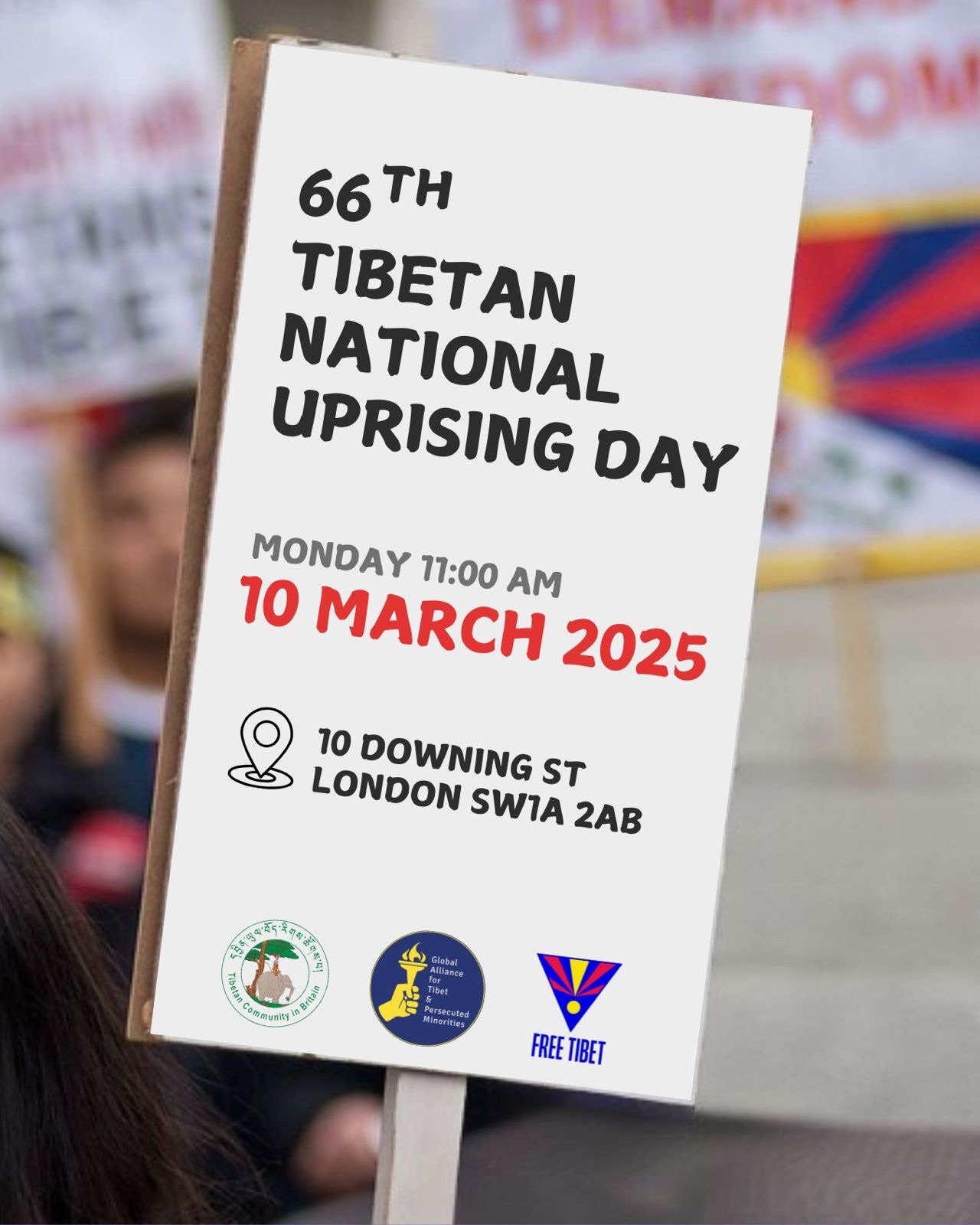 Communist China’s illegal occupation of Tibet to be remembered on March 10th – Tibetans worldwide commemorate the 66th Anniversary of the National Uprising Day in Lhasa (1959)